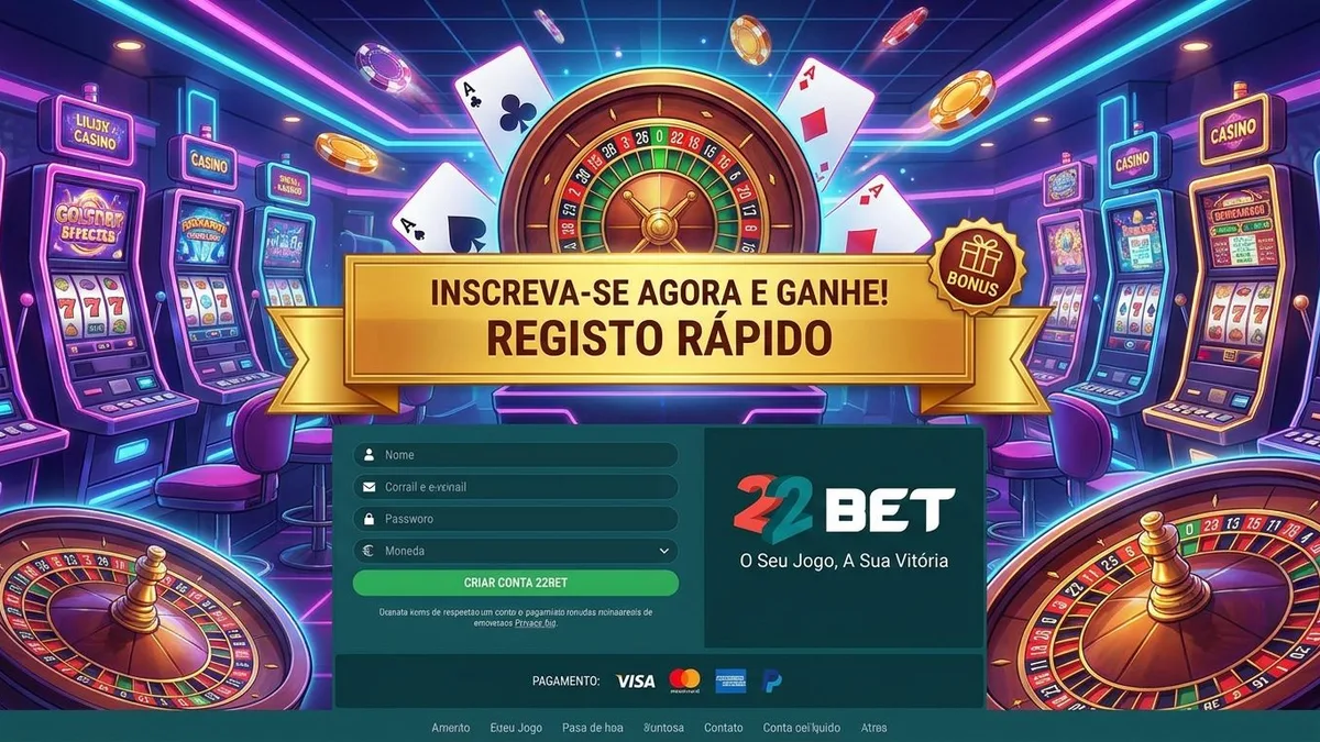 Registo com bónus no 22bet